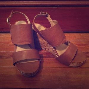 Brown Strap Wedges